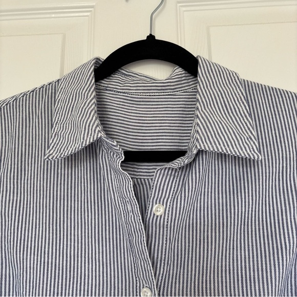 Zac & Rachel Blue White Striped Button Down Top Size Small - Picture 7 of 8